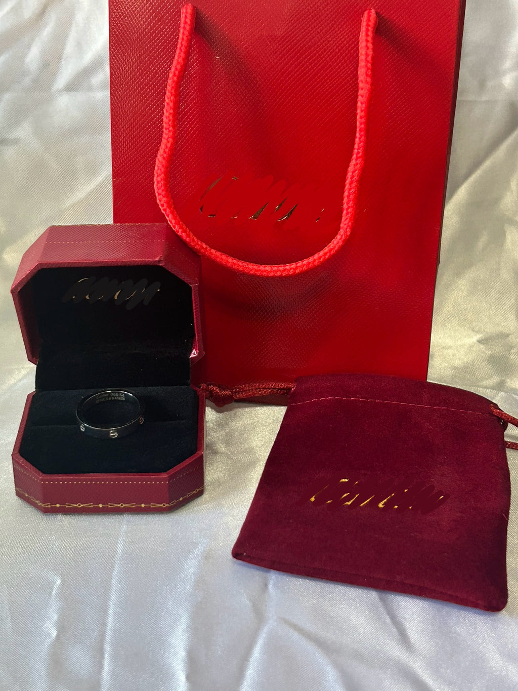 Cerise Silver Love Ring