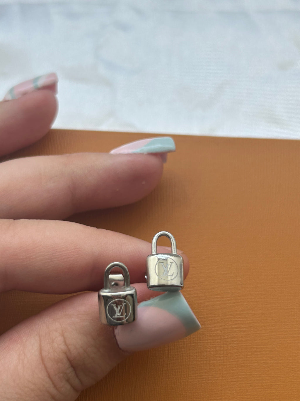 Luella Mini Silver Padlock Earrings