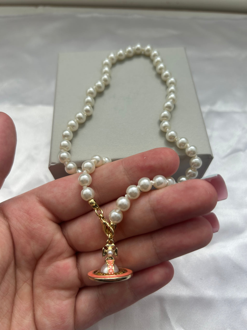 Vienna Pink & Gold 3D orb necklace