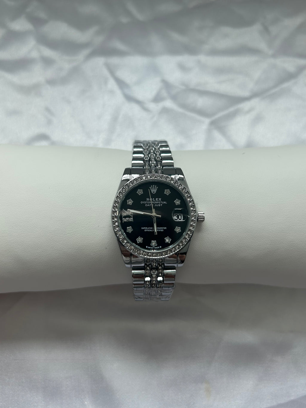 Silver Roro Black Face Watch