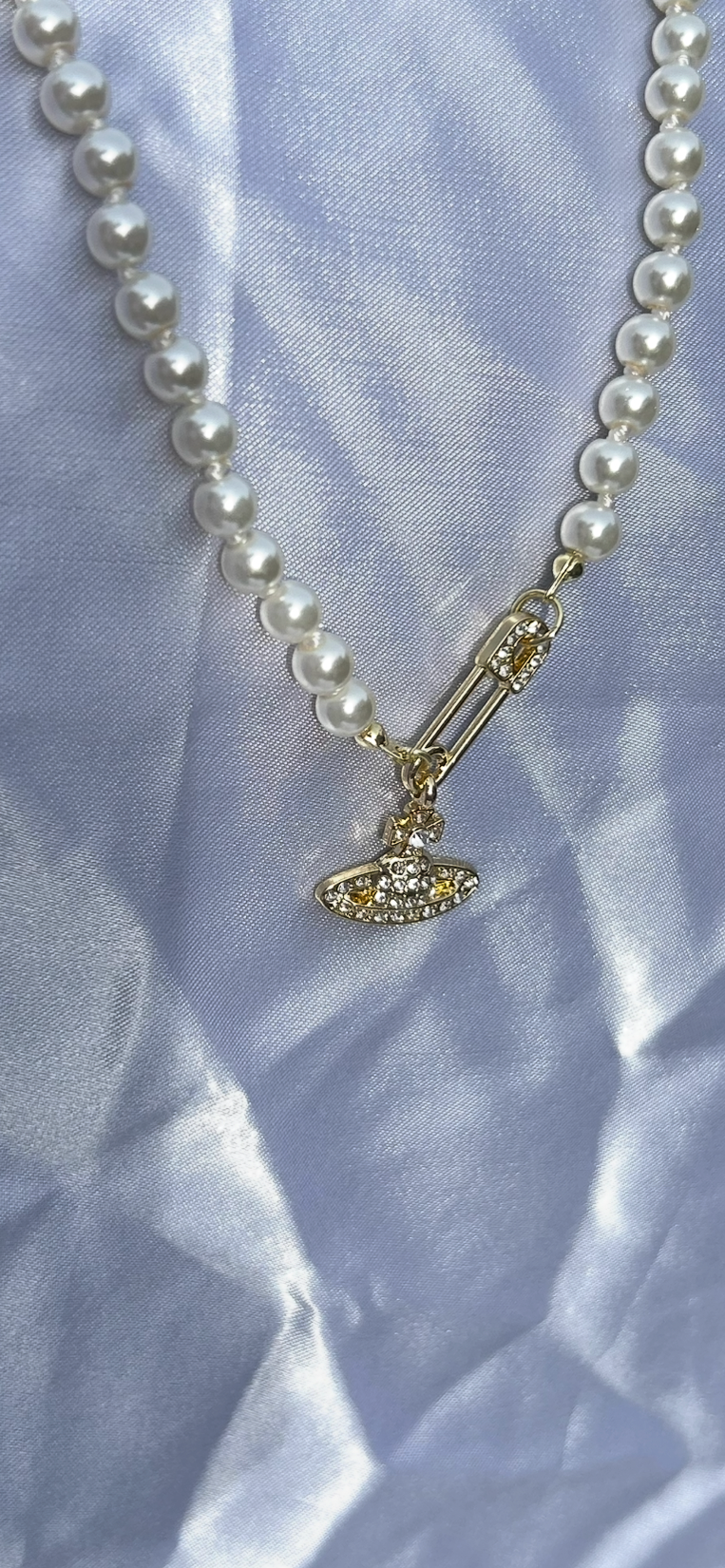 VW Gold Orb Paperclip Necklace