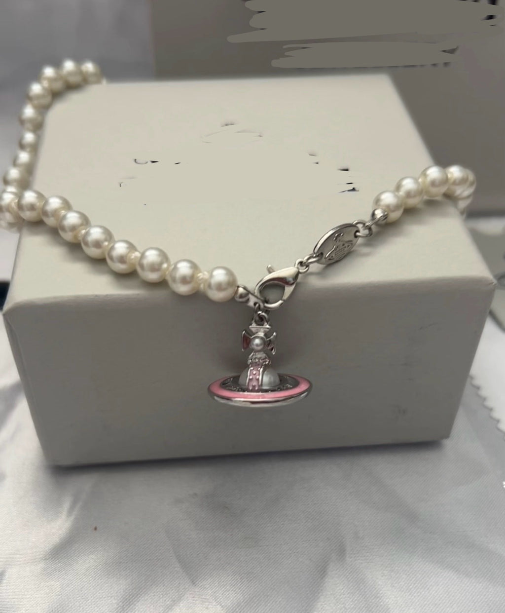 Vienna Pink 3D Orb Pearl Necklace