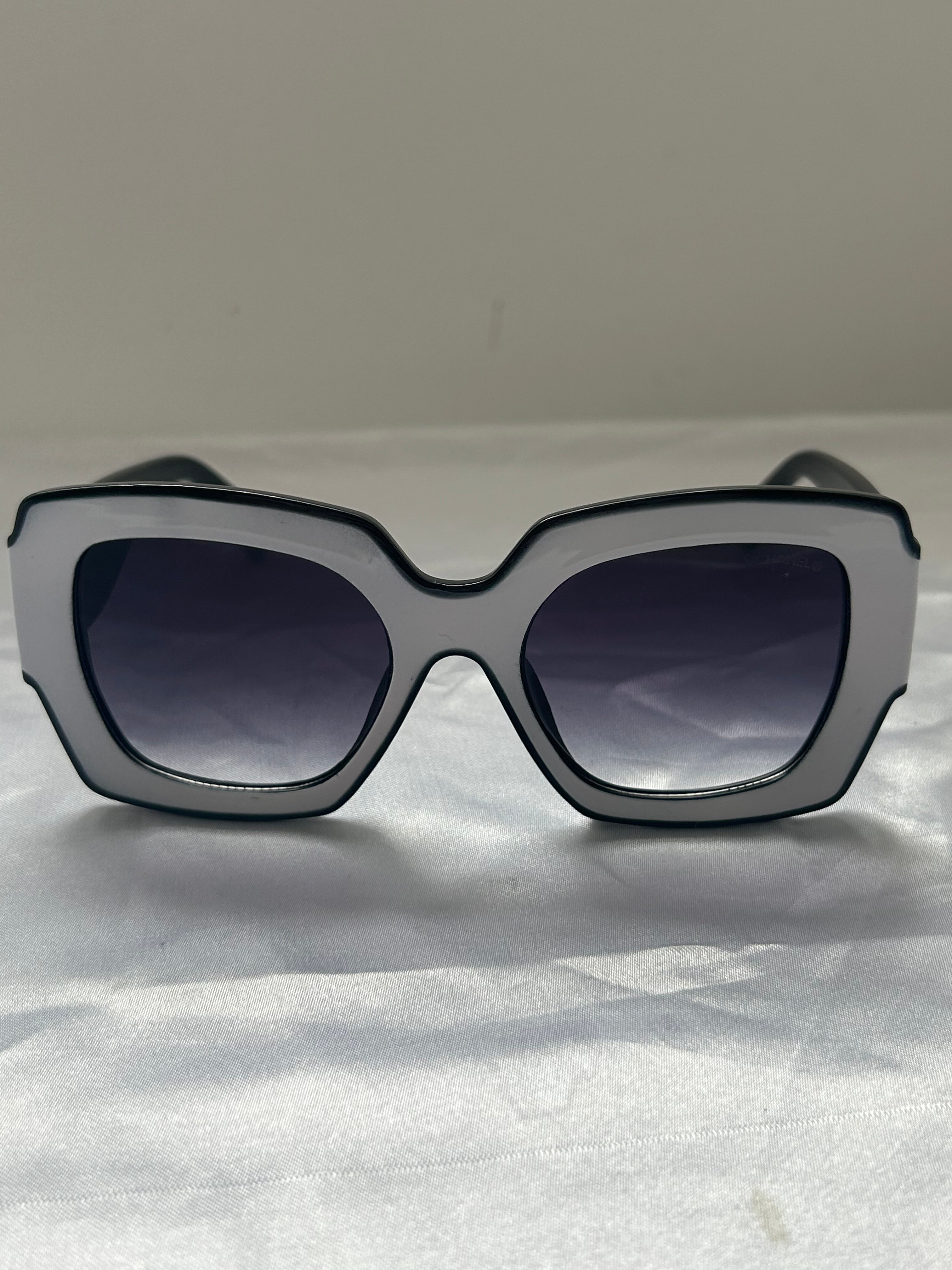 CC White With Black Trim Sunglasses