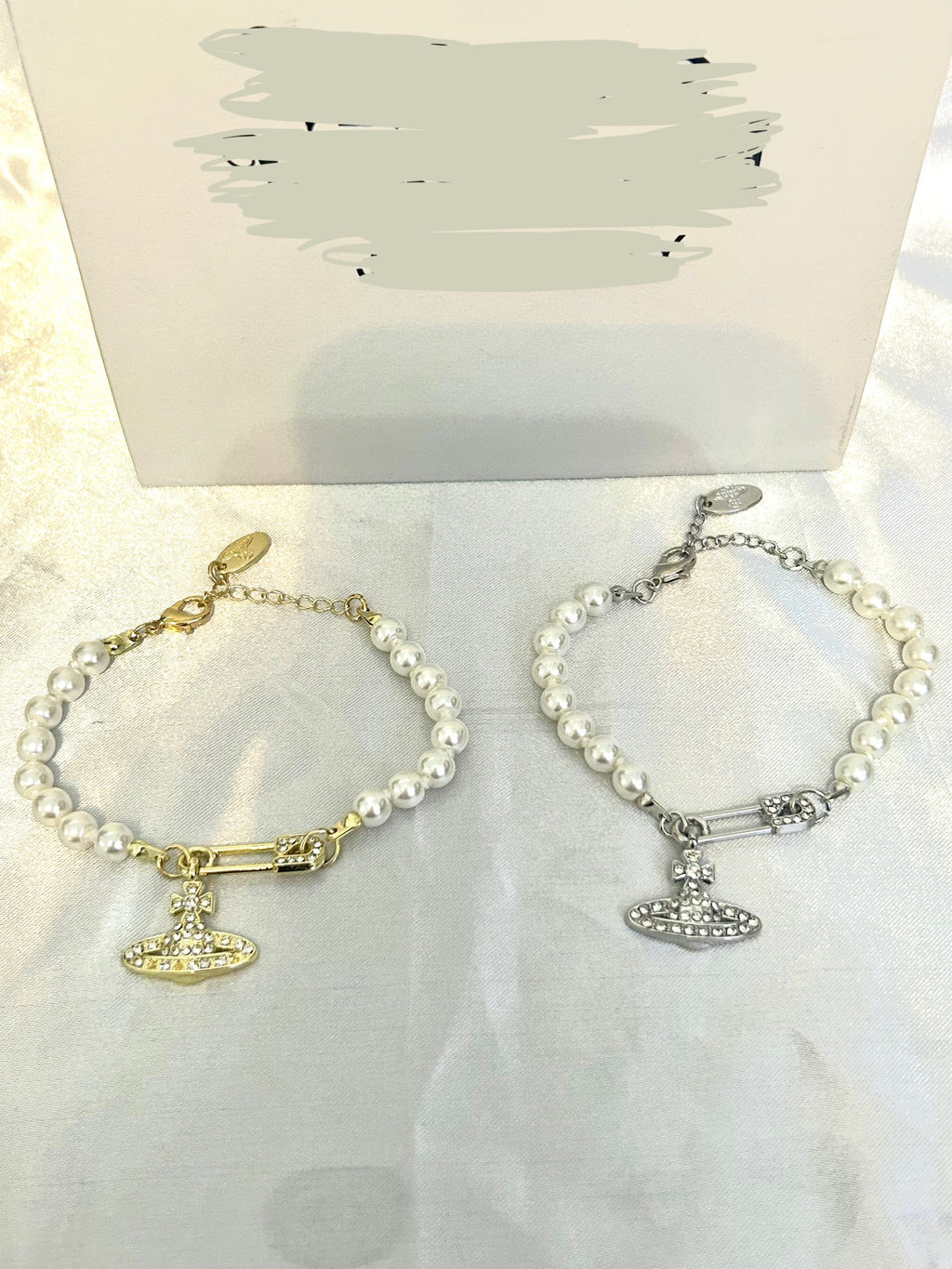Vienna Orb Paperclip Pearl Bracelets
