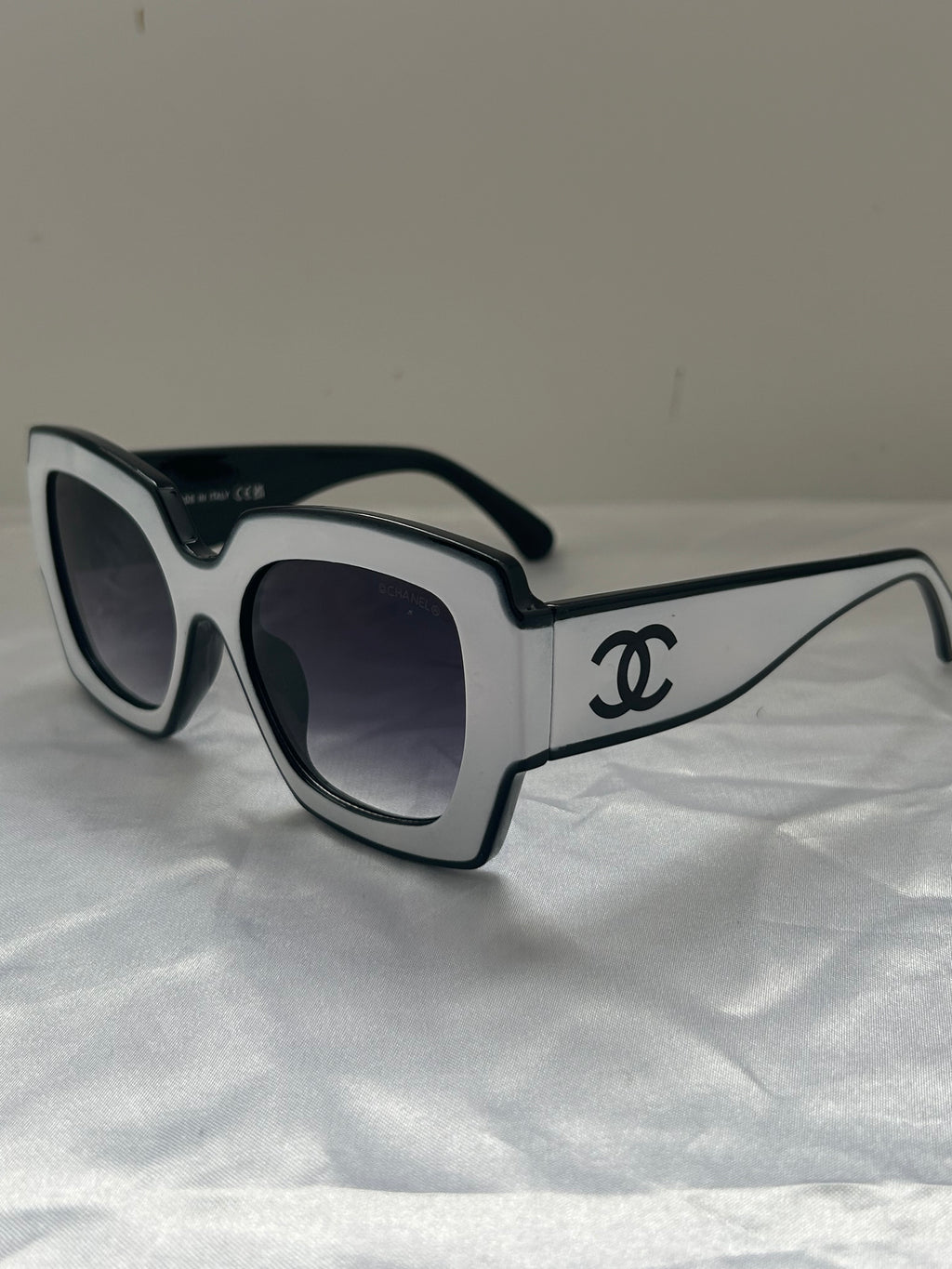 CC White With Black Trim Sunglasses