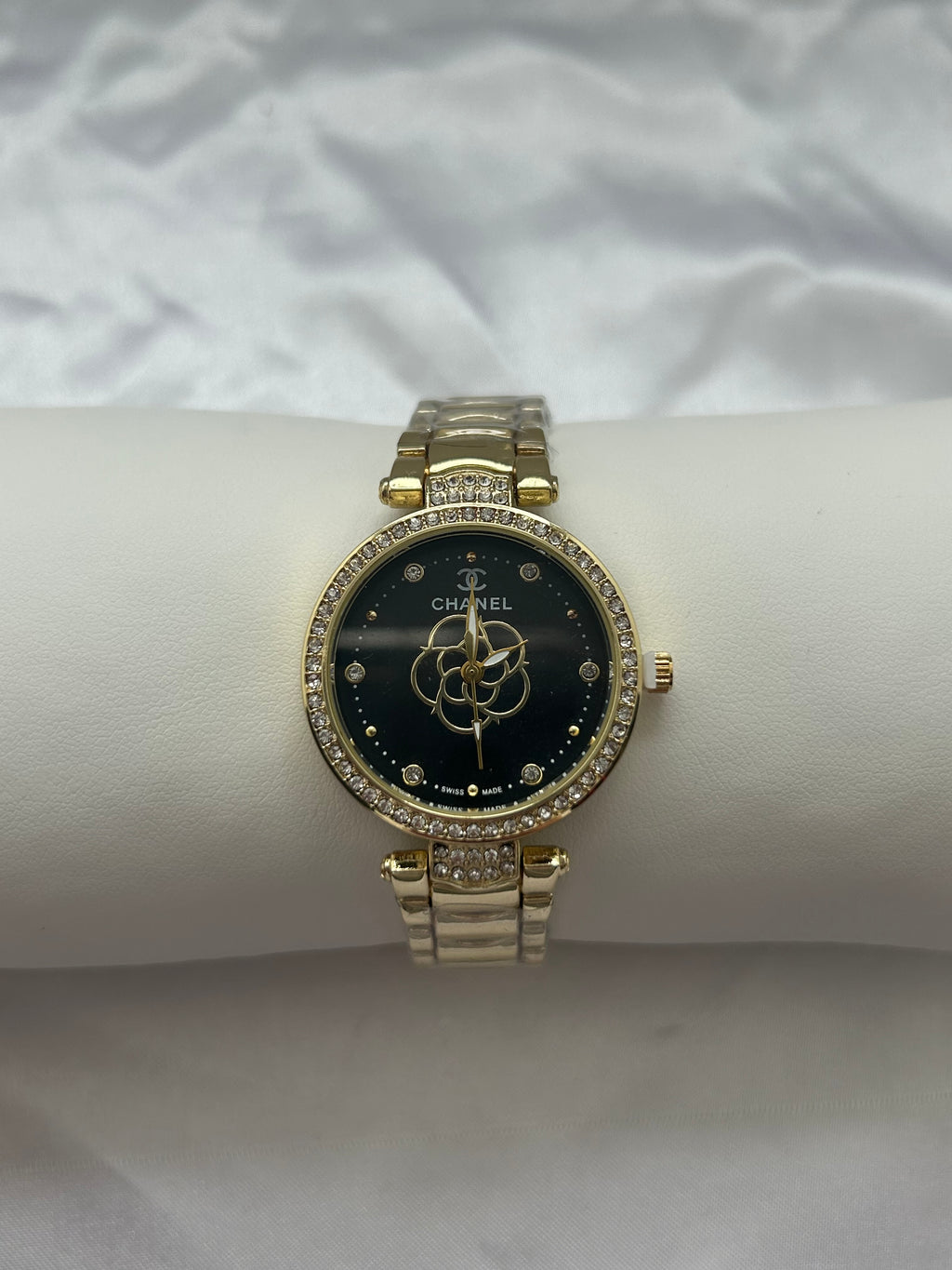 Gold CC Black Face Watch