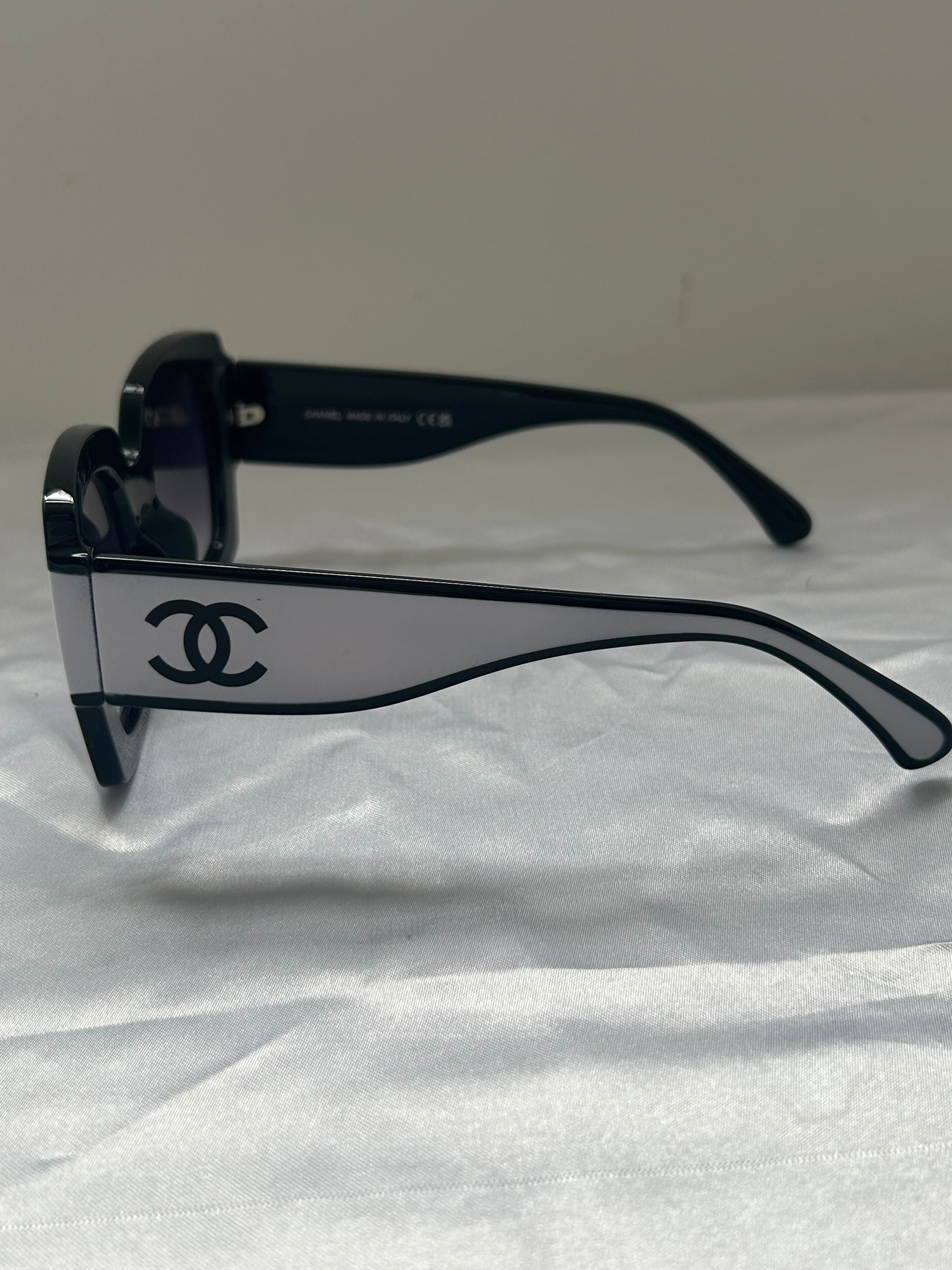 CC White With Black Trim Sunglasses