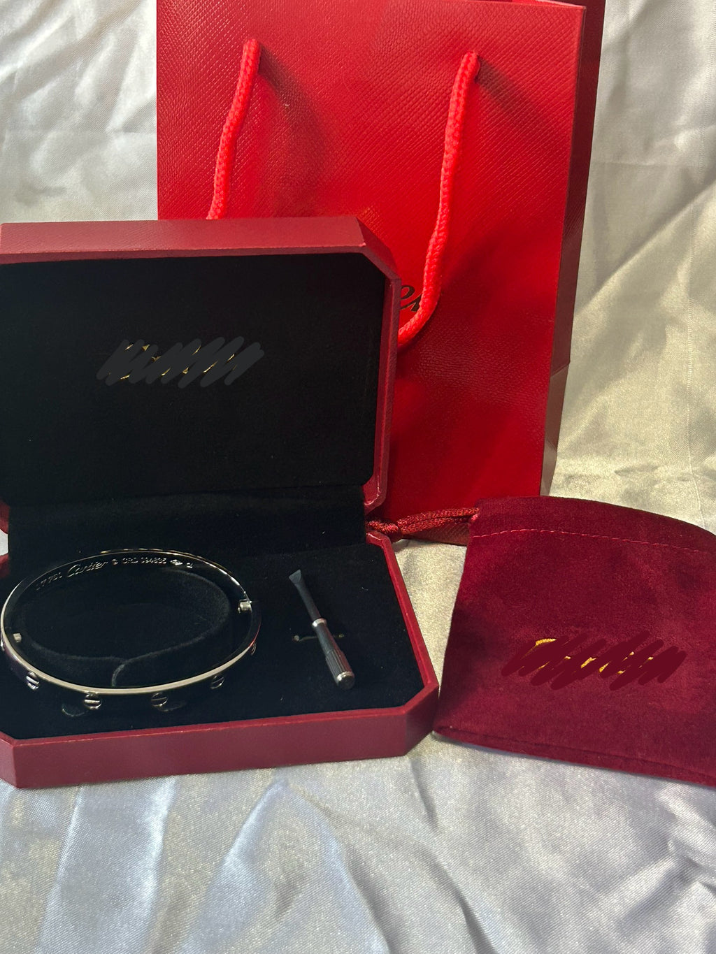 Cerise Silver Screw Bangle