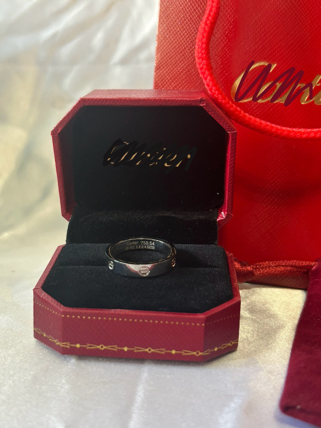 Cerise Silver Love Ring