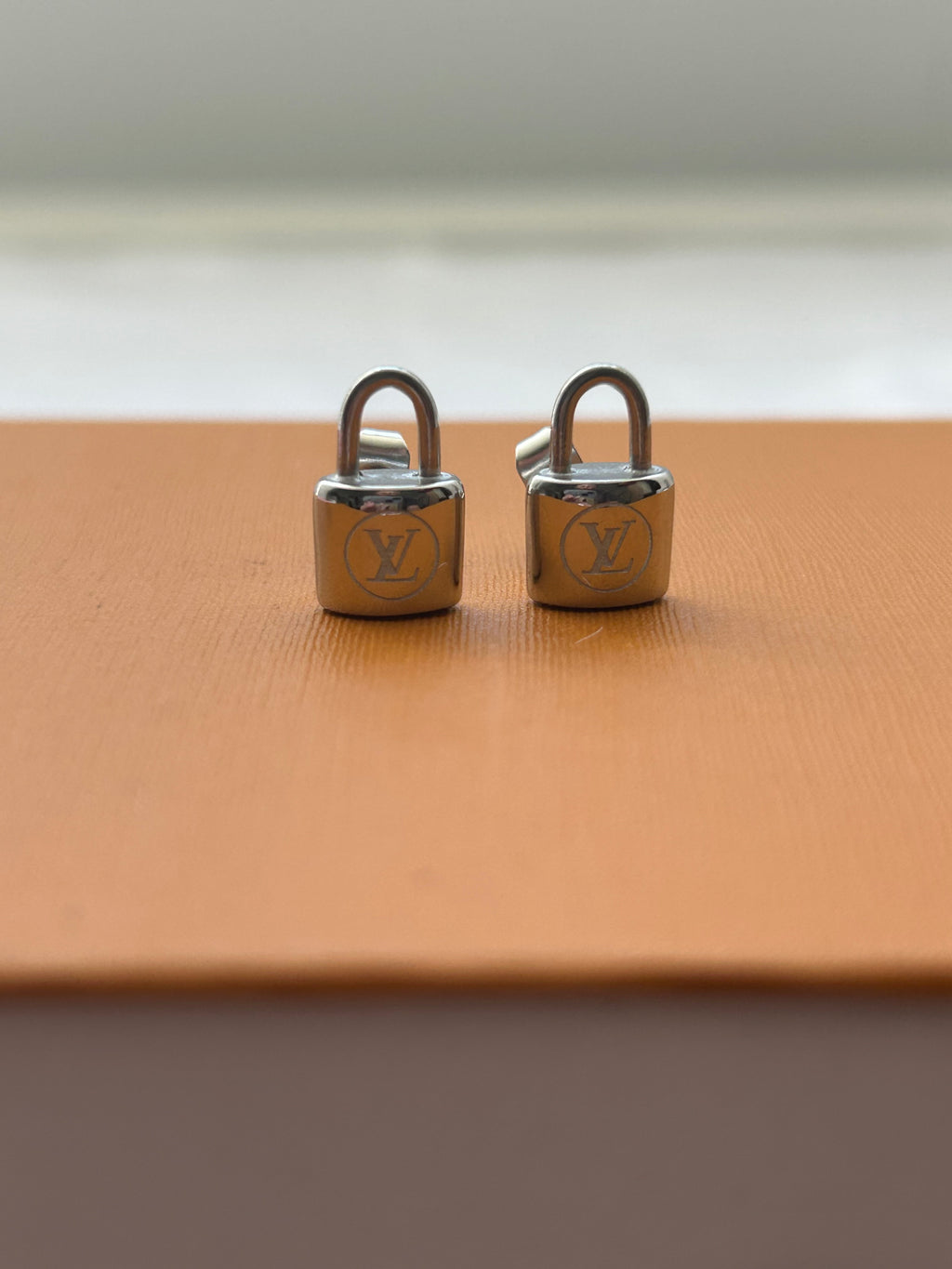 Luella Mini Silver Padlock Earrings