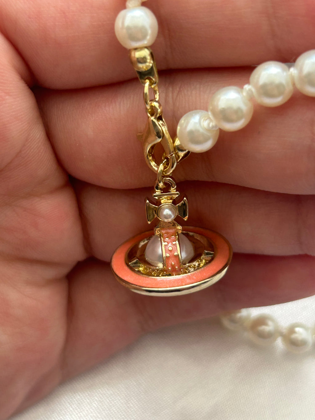 Vienna Pink & Gold 3D orb necklace